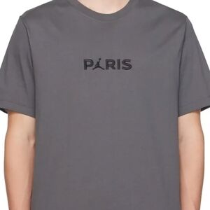 Jordan Paris Men’s Gray T-Shirt Embroidered Logo Streetwear Tee Size M